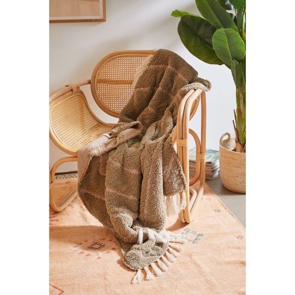 Urban Outfitters Stevie Sherpa Waffle Throw - Picture 2 of 8